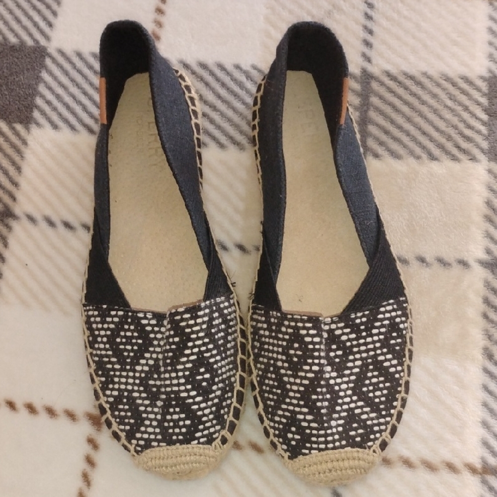 Sperry Black and Cream Espadrilles